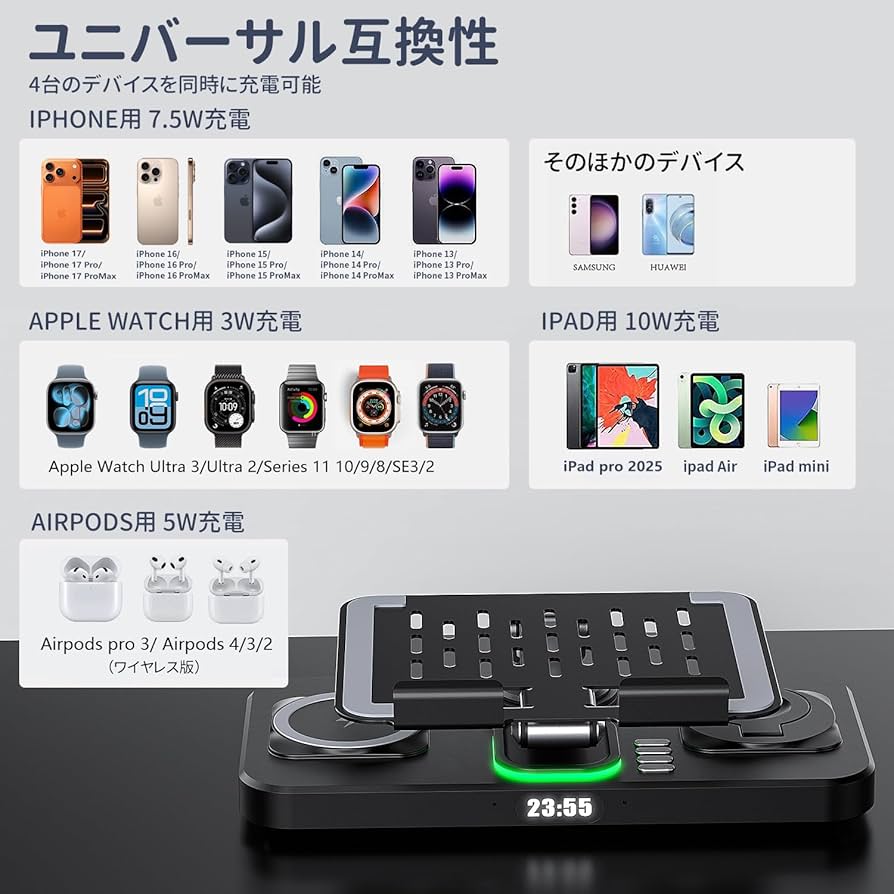 Apple - 専用です！R1ku様 Amazon.co.jp: GLILAVOX 6in1 ワイヤレス充電器 Compatible with